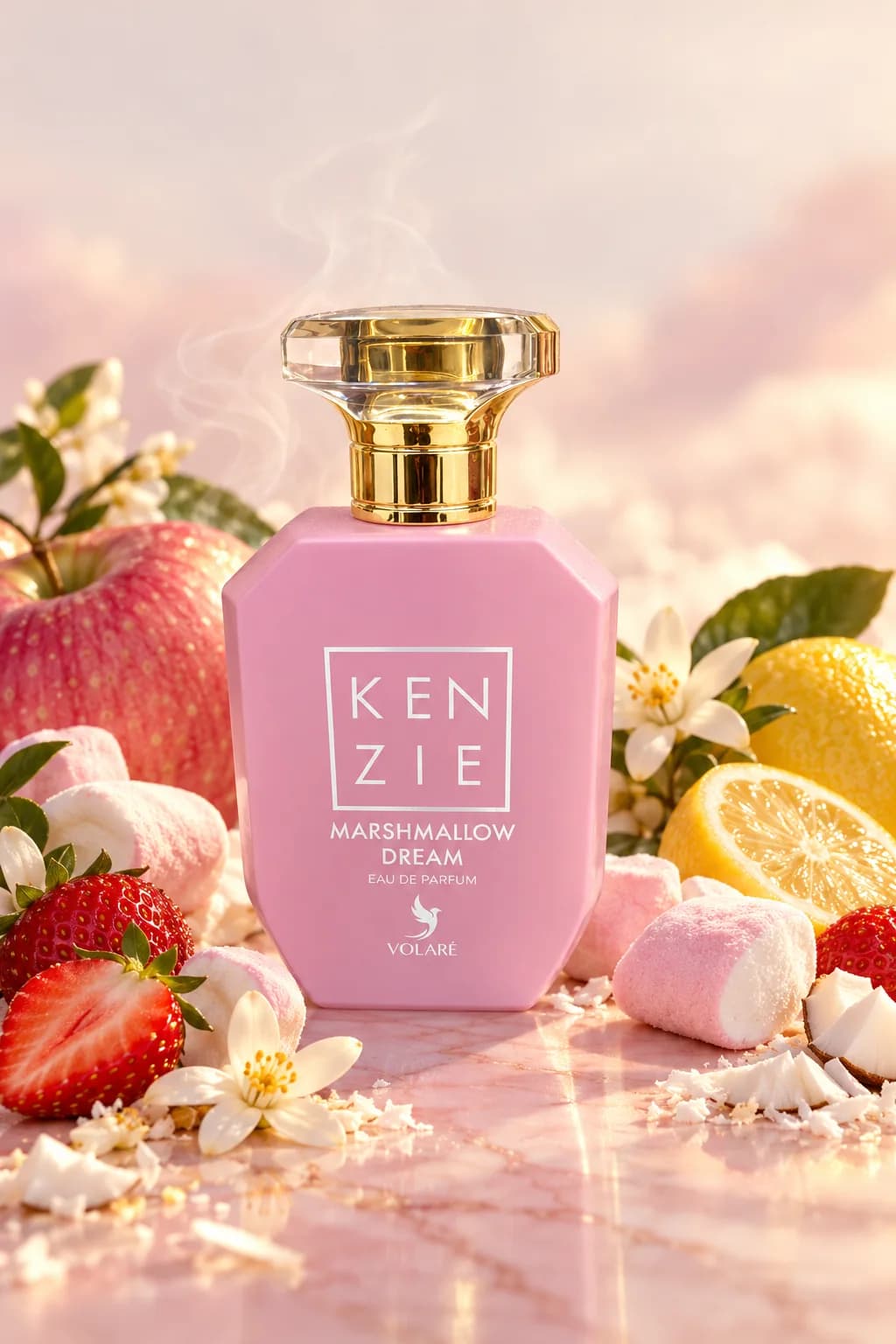 Kenzie Marshmallow Dream de Volaré, mis en scène avec ses matières premières