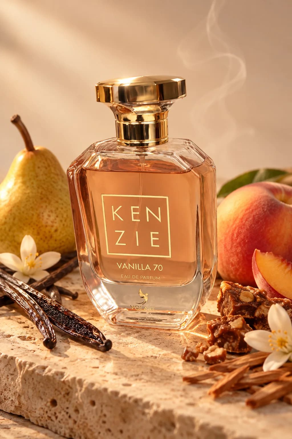 Kenzie Vanilla 70 de Volaré, mis en scène avec ses matières premières